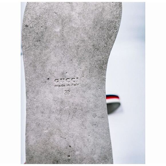 Gucci Peggy Leather Signature Stripe Chunky Platform Sneakers Tennis Shoes 39 - Picture 11 of 12